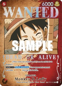 Monkey.D.Luffy (Wanted Poster) - Pillars of Strength (OP03) #ST01-012 - Super Rare One Piece Trading Card