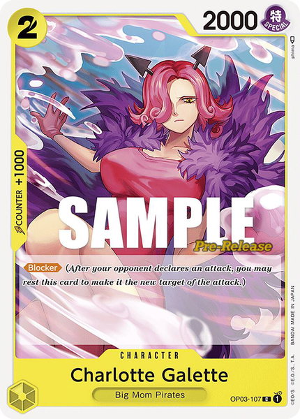 Charlotte Galette trading card from Pillars of Strength Pre-Release Cards Charlotte Galette - Pillars of Strength Pre-Release Cards One Piece trading card