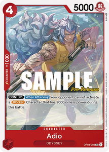 Adio - Pillars of Strength Pre-Release Cards (OP03 PRE) #OP03-002 - Uncommon One Piece Trading Card