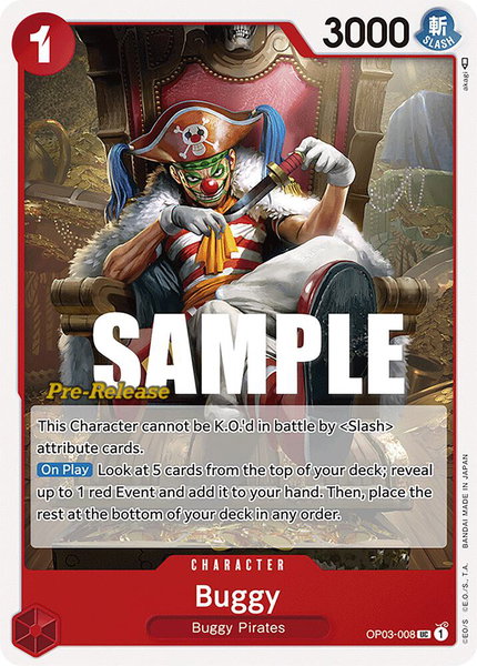 Buggy (008) trading card from Pillars of Strength Pre-Release Cards Buggy (008) - Pillars of Strength Pre-Release Cards One Piece trading card