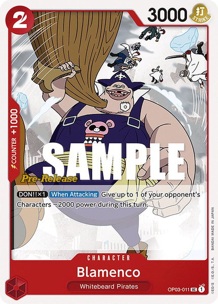 Blamenco trading card from Pillars of Strength Pre-Release Cards Blamenco - Pillars of Strength Pre-Release Cards One Piece trading card