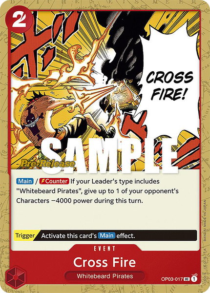 Cross Fire trading card from Pillars of Strength Pre-Release Cards Cross Fire - Pillars of Strength Pre-Release Cards One Piece trading card