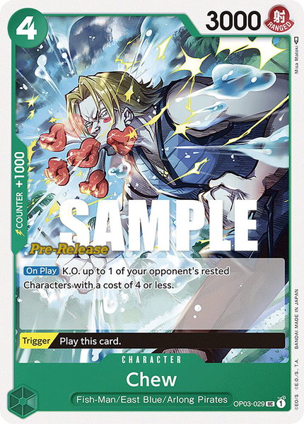 Chew trading card from Pillars of Strength Pre-Release Cards Chew - Pillars of Strength Pre-Release Cards One Piece trading card