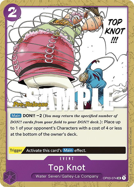 Top Knot trading card from Pillars of Strength Pre-Release Cards Top Knot - Pillars of Strength Pre-Release Cards One Piece trading card