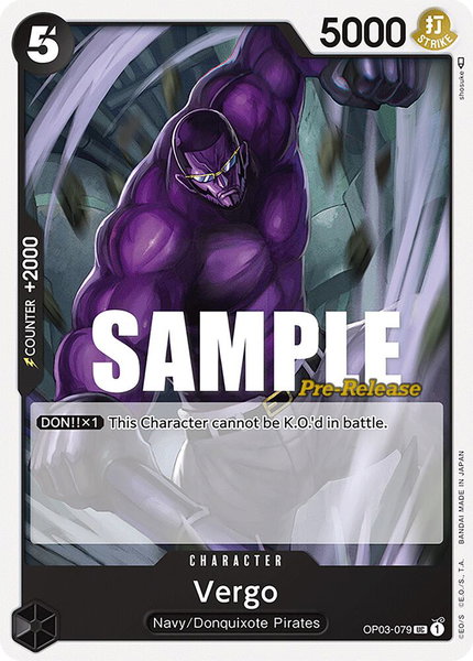 Vergo trading card from Pillars of Strength Pre-Release Cards Vergo - Pillars of Strength Pre-Release Cards One Piece trading card