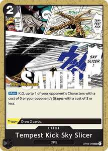 Tempest Kick Sky Slicer - Pillars of Strength Pre-Release Cards (OP03 PRE) #OP03-096 - Uncommon One Piece Trading Card