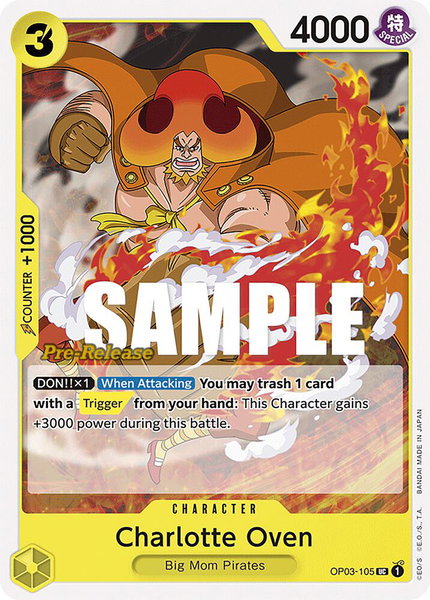 Charlotte Oven trading card from Pillars of Strength Pre-Release Cards Charlotte Oven - Pillars of Strength Pre-Release Cards One Piece trading card