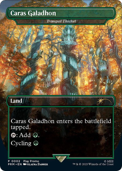 Caras Galadhon - Tranquil Thicket trading card from Play Promos Caras Galadhon - Tranquil Thicket - Play Promos Magic: The Gathering trading card