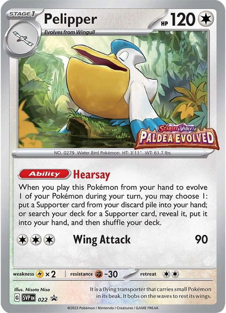 Pelipper - 022 (Prerelease) - SV: Scarlet & Violet Promo Cards Pokémon trading card
