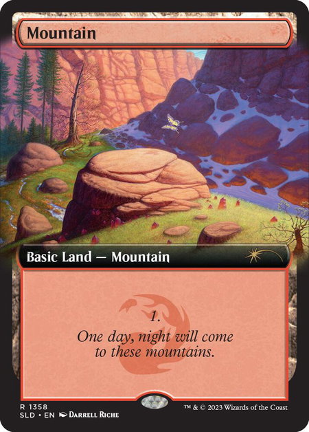 Mountain (1358) - Secret Lair Drop Series Magic: The Gathering trading card