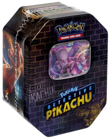 Detective Pikachu Tin [Mewtwo] - Detective Pikachu Pokémon trading card