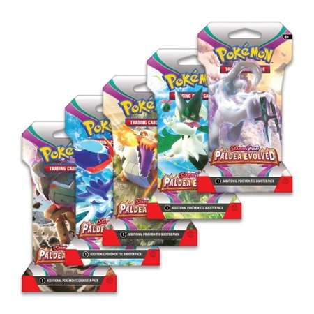 Paldea Evolved Sleeved Booster Pack Art Bundle [Set of 5] - SV02: Paldea Evolved Pokémon trading card