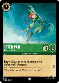 Peter Pan - Never Landing - The First Chapter (1) #91/204 - Common Disney Lorcana Trading Card