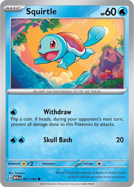 Squirtle - 007/165 - SV: Scarlet & Violet 151 Pokémon trading card