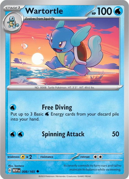 Wartortle - 008/165 - SV: Scarlet & Violet 151 Pokémon trading card