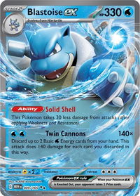 Blastoise ex - 009/165 - SV: Scarlet & Violet 151 (MEW) #009/165 - Double Rare Pokémon Trading Card