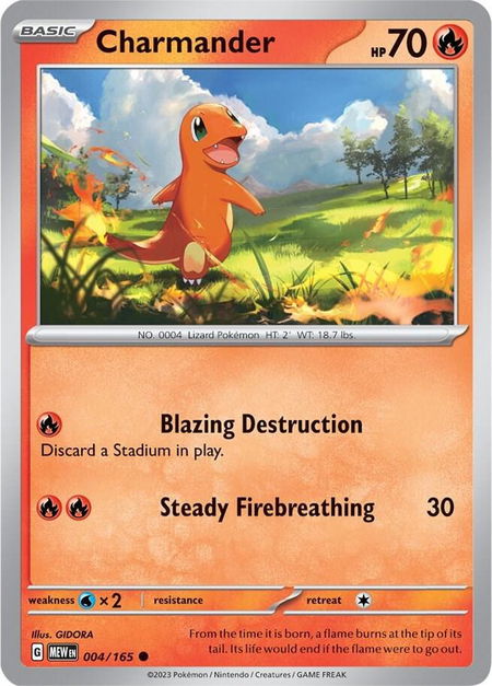 Charmander - 004/165 - SV: Scarlet & Violet 151 Pokémon trading card