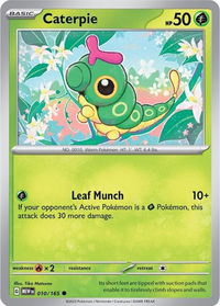 Caterpie - 010/165 - SV: Scarlet & Violet 151 (MEW) #010/165 - Common Pokémon Trading Card