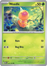 Weedle - SV: Scarlet & Violet 151 (MEW) #013/165 - Common Pokémon Trading Card
