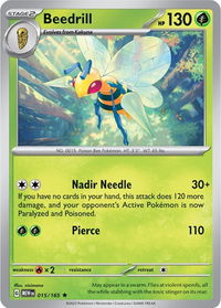 Beedrill - SV: Scarlet & Violet 151 (MEW) #015/165 - Rare Pokémon Trading Card