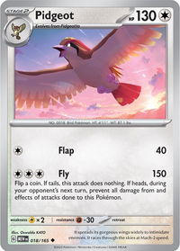 Pidgeot - SV: Scarlet & Violet 151 (MEW) #018/165 - Uncommon Pokémon Trading Card