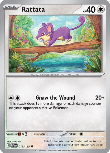 Rattata trading card from SV: Scarlet & Violet 151 Rattata - SV: Scarlet & Violet 151 Pokémon trading card