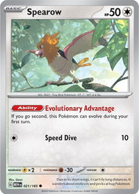 Spearow - SV: Scarlet & Violet 151 (MEW) #021/165 - Common Pokémon Trading Card