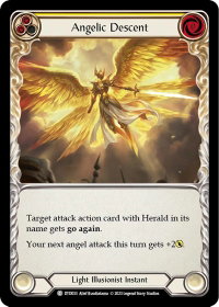 Angelic Descent (Yellow) - Dusk till Dawn (DTD) #DTD033 - Common Flesh and Blood Trading Card