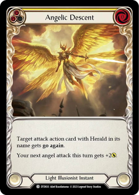 Angelic Descent (Yellow) trading card from Dusk till Dawn Angelic Descent (Yellow) - Dusk till Dawn Flesh and Blood trading card