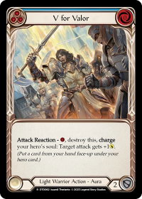 V for Valor (Blue) - Dusk till Dawn (DTD) #DTD062 - Rare Flesh and Blood Trading Card