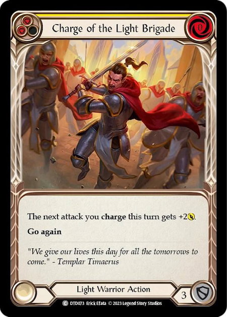 Charge of the Light Brigade (Yellow) trading card from Dusk till Dawn Charge of the Light Brigade (Yellow) - Dusk till Dawn Flesh and Blood trading card