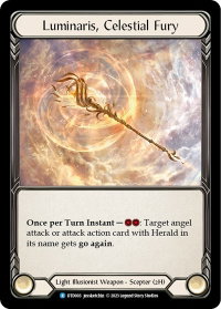 Luminaris, Celestial Fury - Dusk till Dawn (DTD) #DTD003 - Rare Flesh and Blood Trading Card
