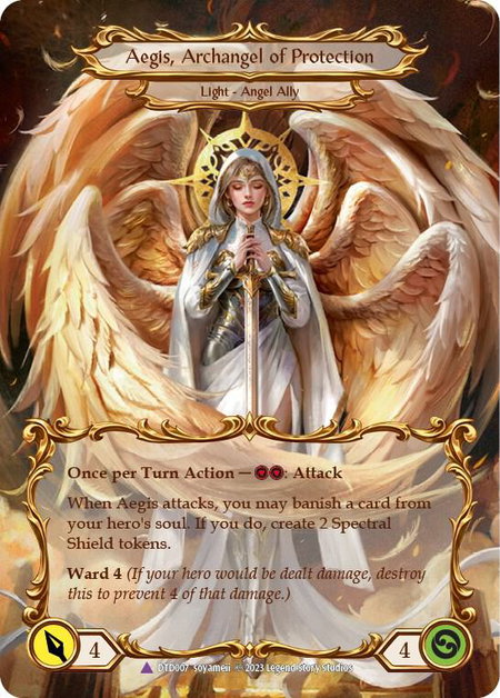 Figment of Protection // Aegis, Archangel of Protection (Marvel) trading card from Dusk till Dawn Figment of Protection // Aegis, Archangel of Protection (Marvel) - Dusk till Dawn Flesh and Blood trading card