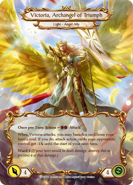 Figment of Triumph // Victoria, Archangel of Triumph (Marvel) trading card from Dusk till Dawn Figment of Triumph // Victoria, Archangel of Triumph (Marvel) - Dusk till Dawn Flesh and Blood trading card