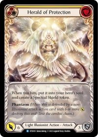 Herald of Protection (Yellow) - Dusk till Dawn (DTD) #DTD015 - Rare Flesh and Blood Trading Card