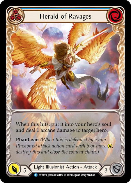 Herald of Ravages (Blue) trading card from Dusk till Dawn Herald of Ravages (Blue) - Dusk till Dawn Flesh and Blood trading card