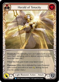 Herald of Tenacity (Red) - Dusk till Dawn (DTD) #DTD023 - Rare Flesh and Blood Trading Card