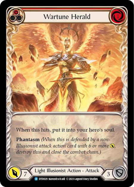 Wartune Herald (Red) trading card from Dusk till Dawn Wartune Herald (Red) - Dusk till Dawn Flesh and Blood trading card