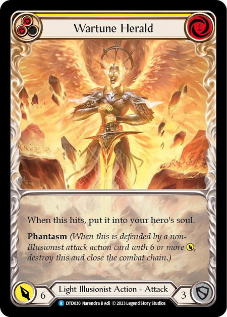 Wartune Herald (Yellow) trading card from Dusk till Dawn Wartune Herald (Yellow) - Dusk till Dawn Flesh and Blood trading card