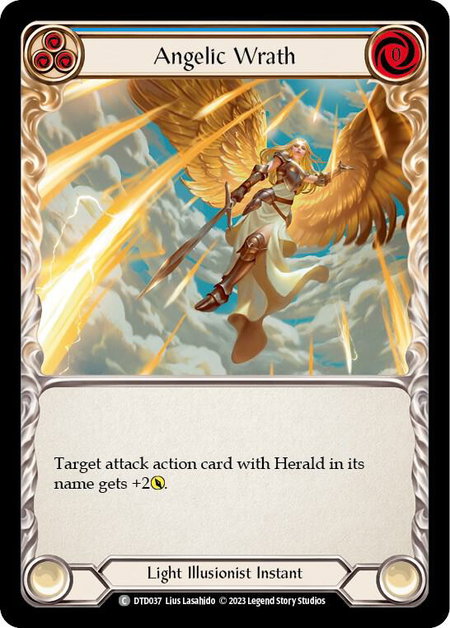 Angelic Wrath (Blue) trading card from Dusk till Dawn Angelic Wrath (Blue) - Dusk till Dawn Flesh and Blood trading card