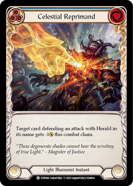 Celestial Reprimand (Blue) - Dusk till Dawn Flesh and Blood trading card