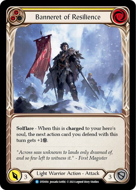 Banneret of Resilience trading card from Dusk till Dawn Banneret of Resilience - Dusk till Dawn Flesh and Blood trading card