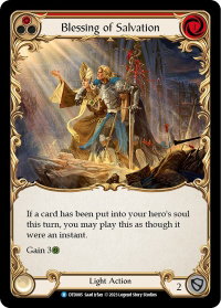 Blessing of Salvation (Red) - Dusk till Dawn (DTD) #DTD085 - Rare Flesh and Blood Trading Card