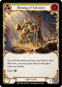 Blessing of Salvation (Yellow) - Dusk till Dawn (DTD) #DTD086 - Rare Flesh and Blood Trading Card