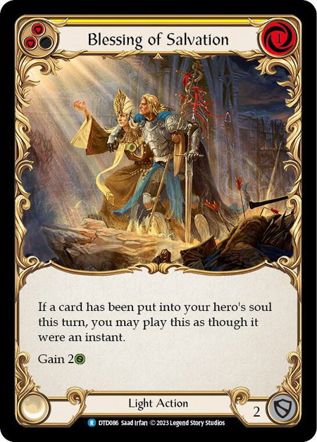 Blessing of Salvation (Yellow) trading card from Dusk till Dawn Blessing of Salvation (Yellow) - Dusk till Dawn Flesh and Blood trading card