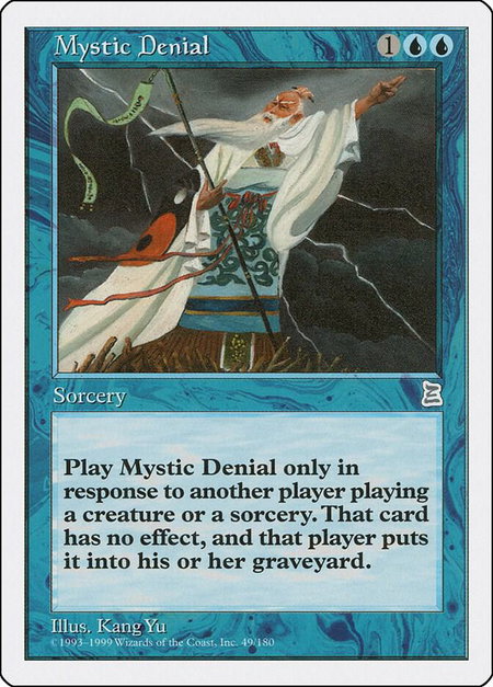 Mystic Denial - Portal Three Kingdoms Magic: The Gathering trading card