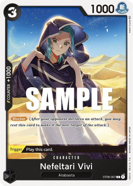 Nefeltari Vivi trading card from Starter Deck 8: Monkey.D.Luffy Nefeltari Vivi - Starter Deck 8: Monkey.D.Luffy One Piece trading card