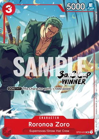 Roronoa Zoro (3-on-3 Cup) [Winner] - One Piece Promotion Cards (OP-PR) #ST01-013 - Super Rare One Piece Trading Card
