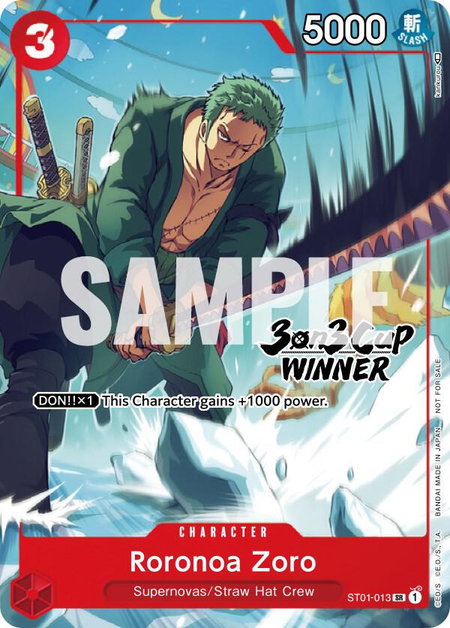 Roronoa Zoro (3-on-3 Cup) [Winner] - One Piece Promotion Cards One Piece trading card