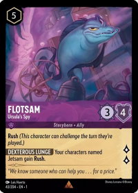 Flotsam - Ursula's Spy - The First Chapter (1) #43/204 - Rare Disney Lorcana Trading Card